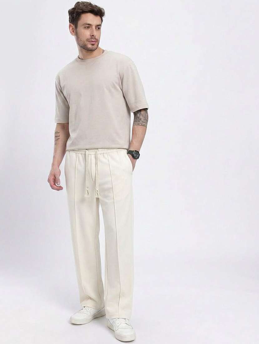 Men Solid Mid Rise Regular Fir Track Pant - 22617102 -  Standard Image - 4