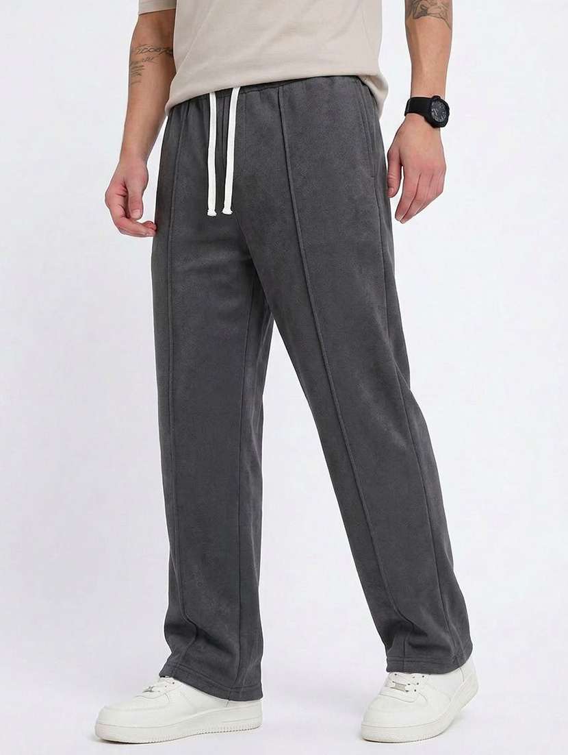 Men Solid Mid Rise Regular Fit Track Pant - 22617103 -  Standard Image - 1