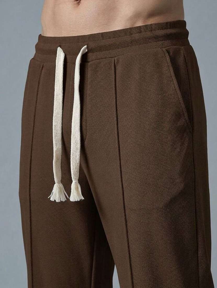 Men Solid Id Rise Regular Fit Track Pant - 22617105 -  Standard Image - 1
