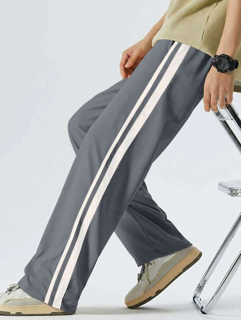 Men Side Taped Mid Rise Relaxed Fit Track Pant - 22617110 -  Standard Image - 1