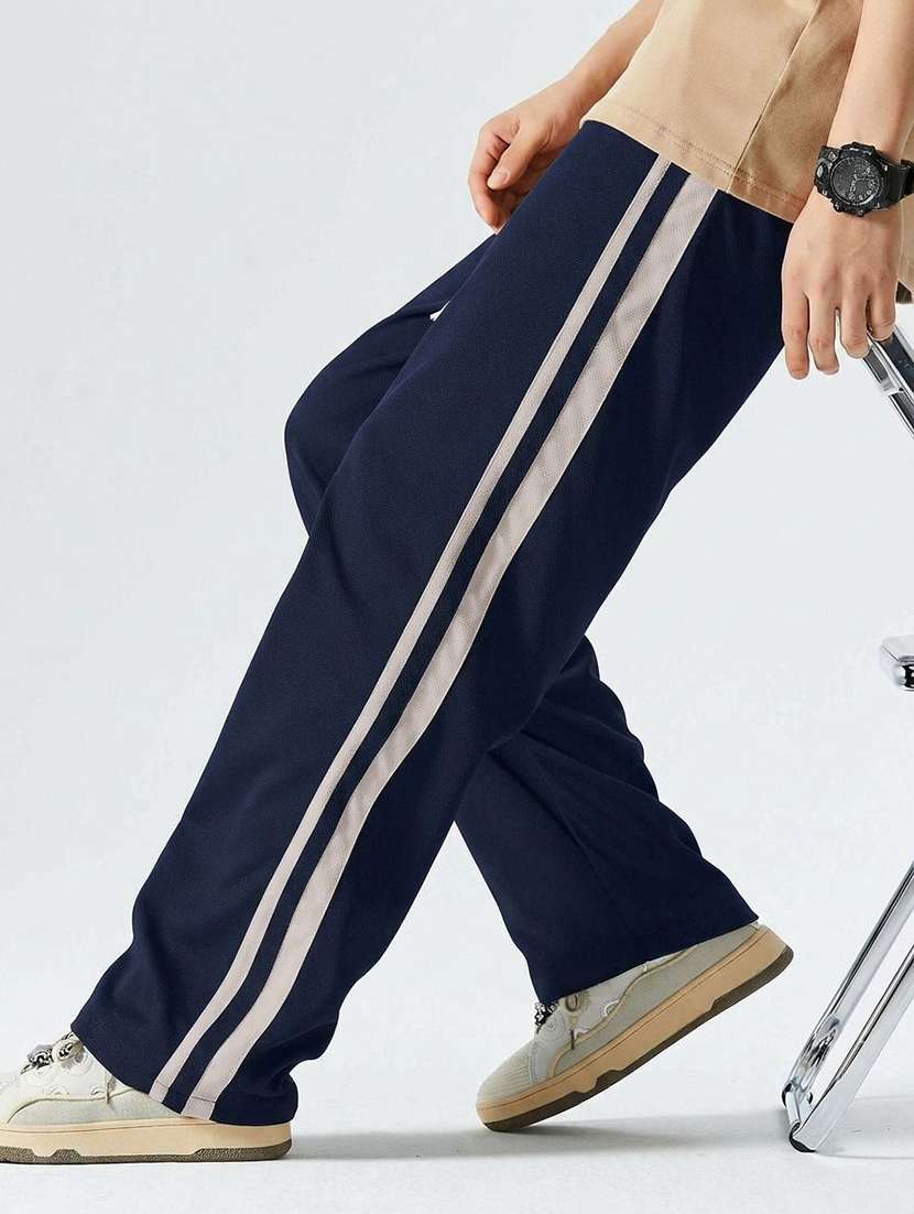 Men Side Taped Mid Rise Relaxed Fit Track Pant - 22617115 -  Standard Image - 1