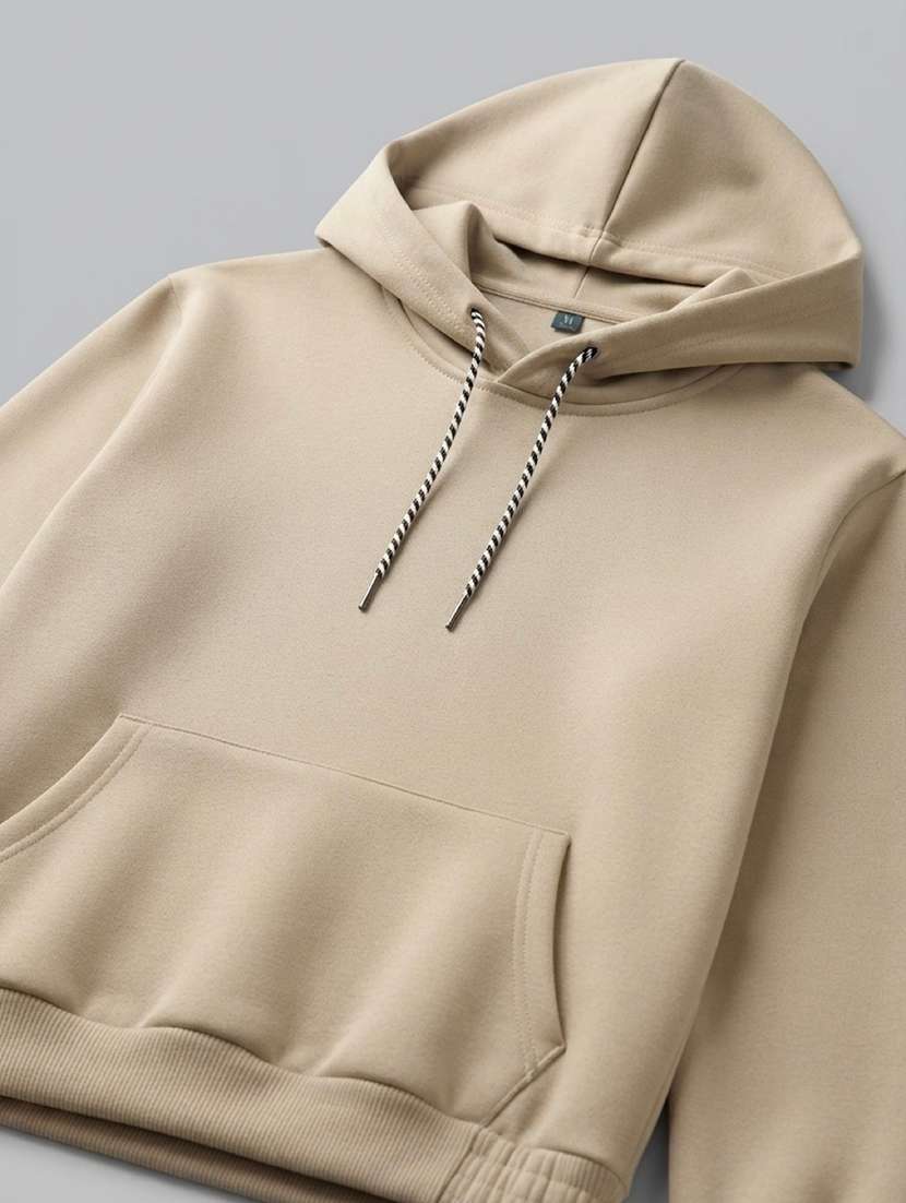 Men Solid Long Sleeves Hooded Sweatshirt - 22618394 -  Standard Image - 4