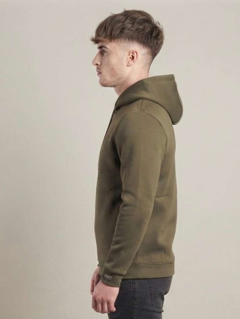 Men Solid Long Sleeves Hooded Sweatshirt - 22618400 -  Standard Image - 1