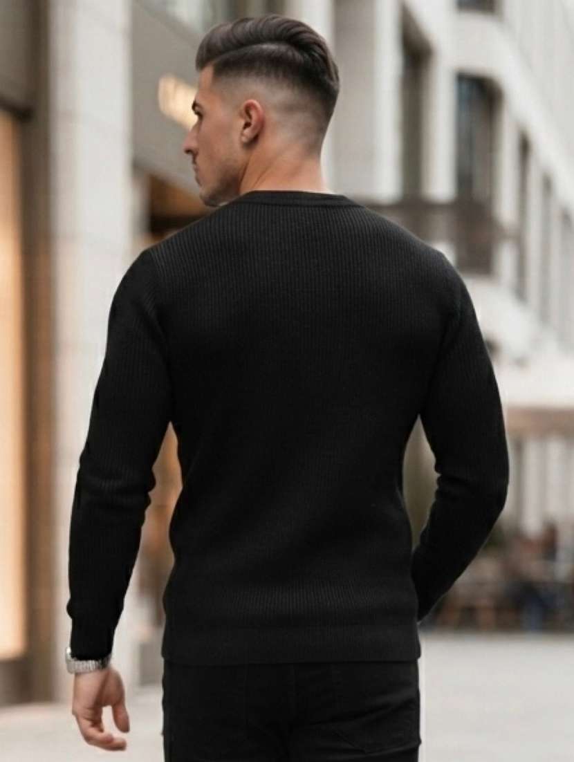men solid long sleeves pullover - 22618404 -  Standard Image - 1