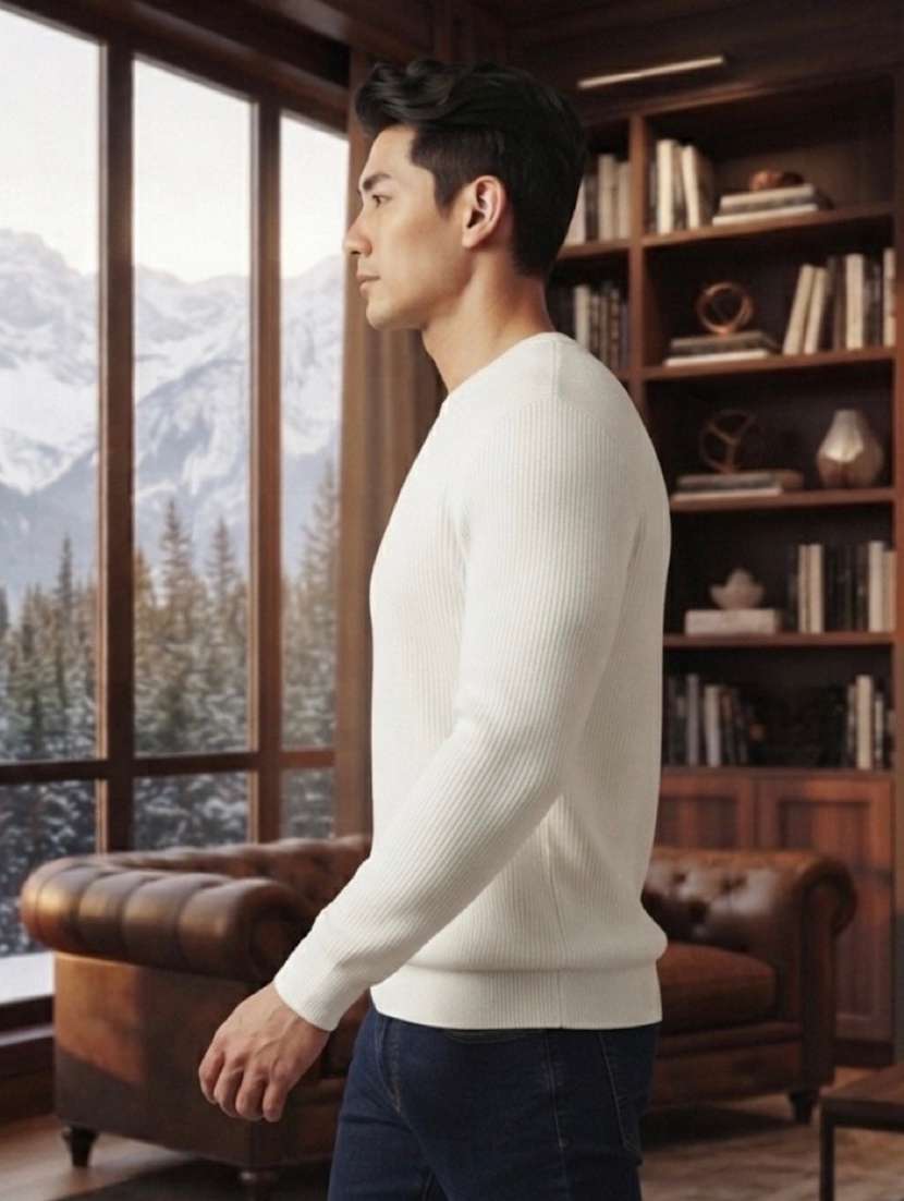 men solid long sleeves pullover - 22618407 -  Standard Image - 1
