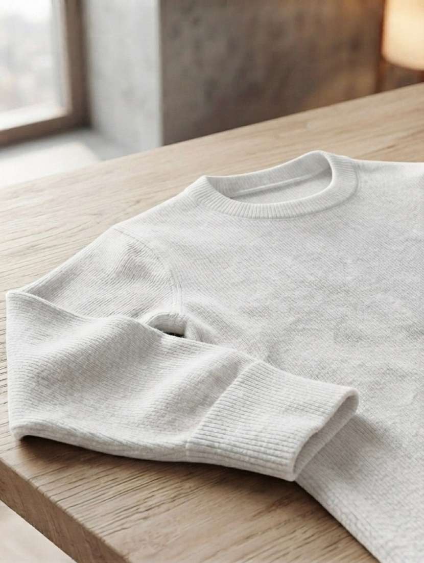 men solid long sleeves pullover - 22618407 -  Standard Image - 4