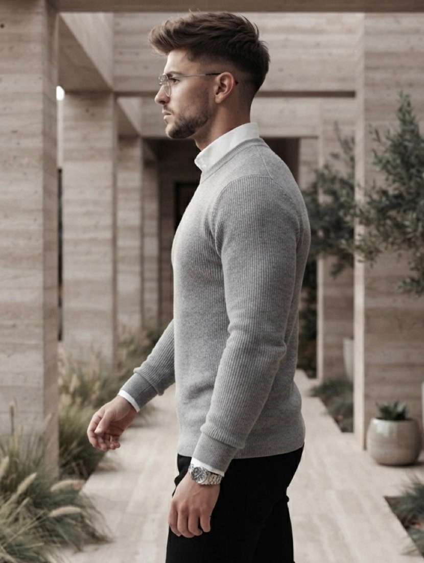 Men Solid Long Sleeves Pullover - 22618410 -  Standard Image - 1