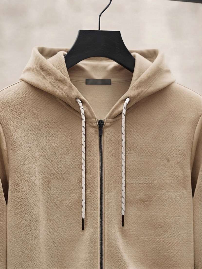 men solid long sleeves hooded sweatshirt - 22618412 -  Standard Image - 4