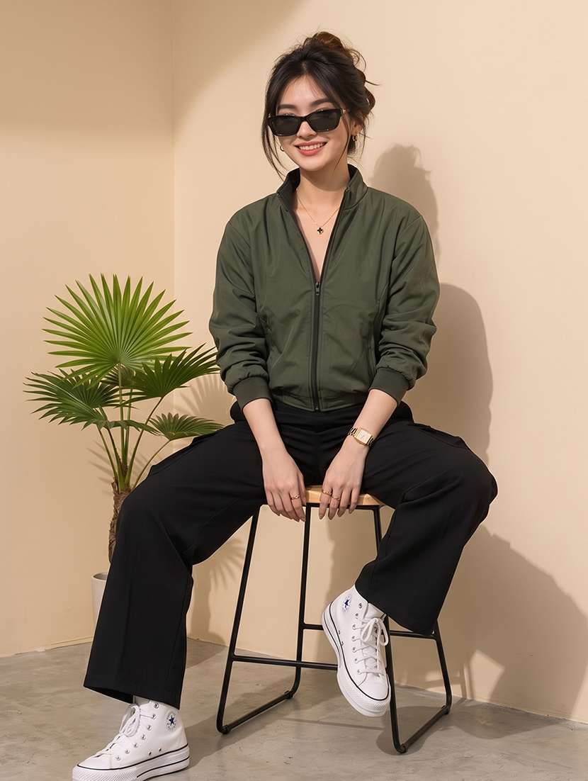 women solid long sleeves reversible jacket - 22618473 -  Standard Image - 6