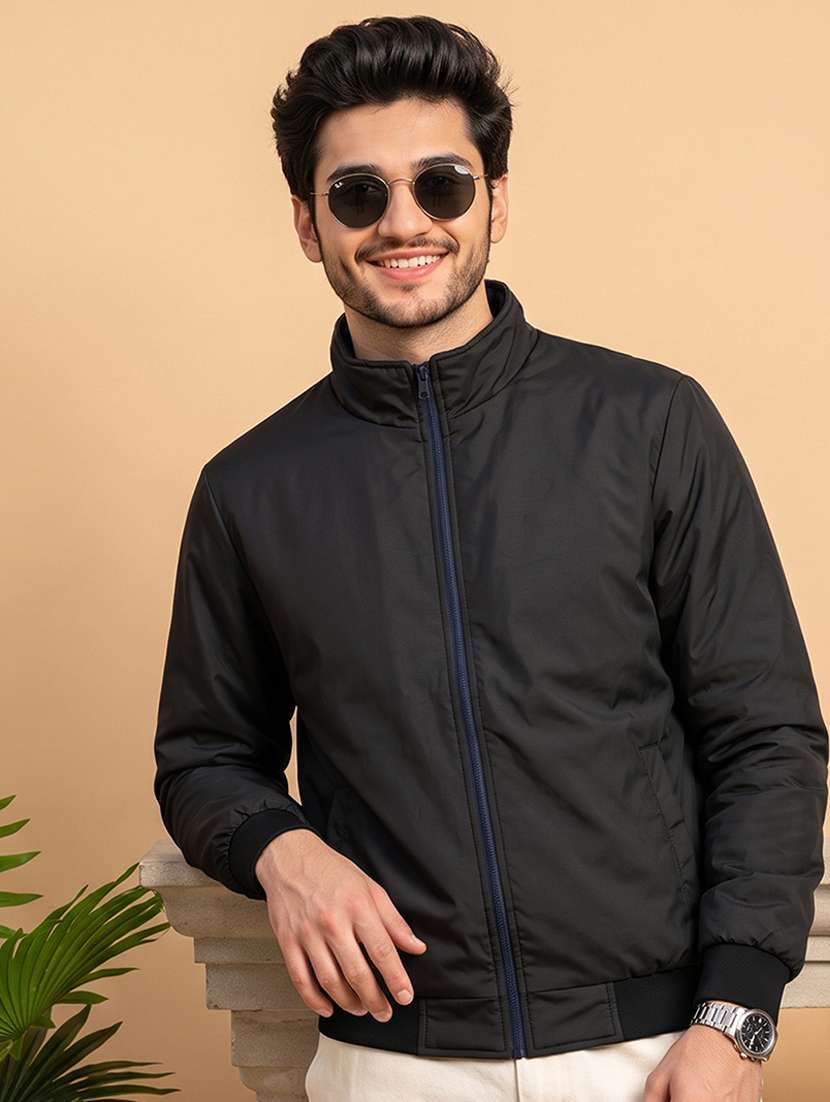 men solid long sleeves reversible jacket - 22618483 -  Standard Image - 1