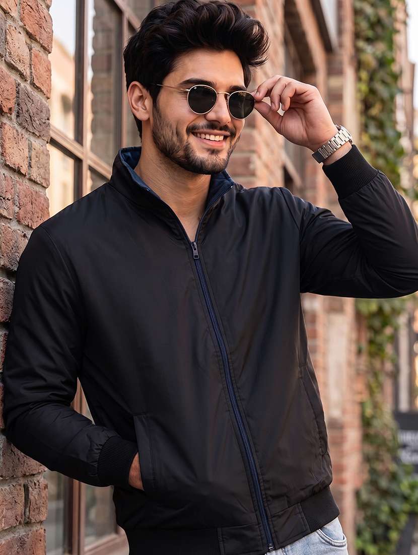 men solid long sleeve reversible bomber jacket - 22618493 -  Standard Image - 1