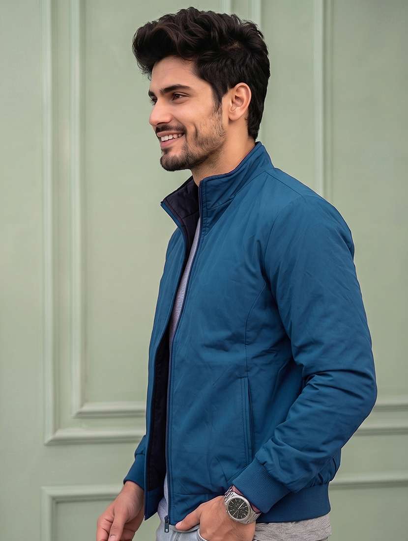 men solid long sleeve reversible bomber jacket - 22618493 -  Standard Image - 4