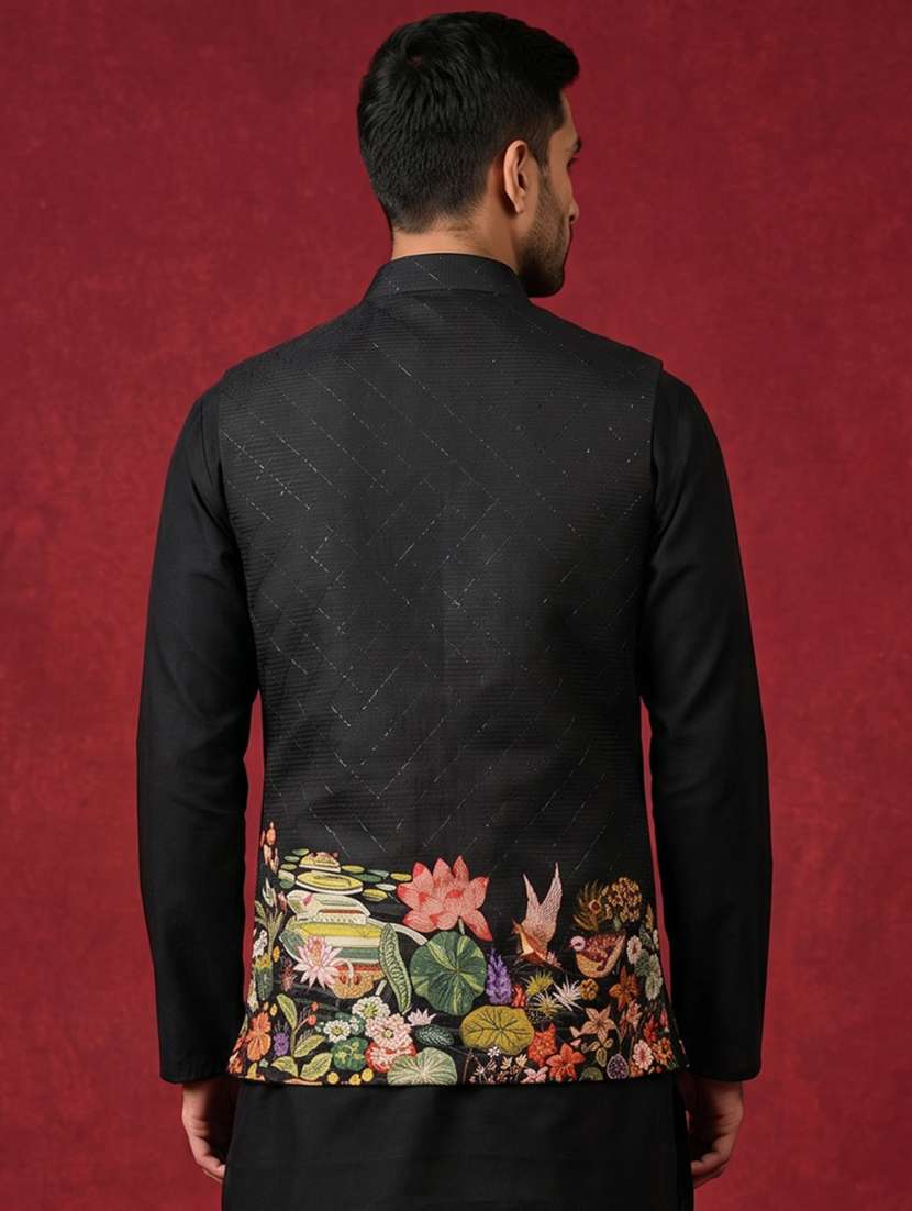 Men Printed Sleeveless Nehru Jacket - 22618554 -  Standard Image - 4