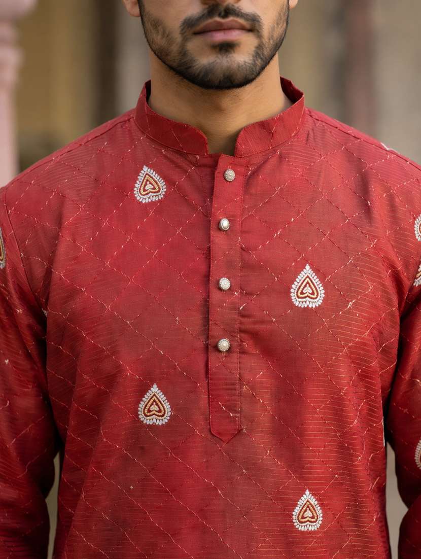 Men Printed Mandarin Neck Short Kurta - 22618579 -  Standard Image - 1