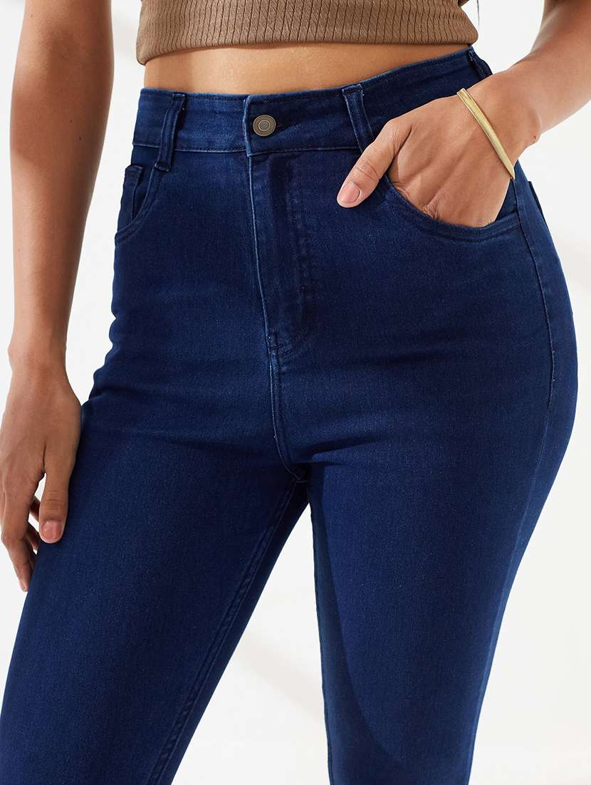 women solid high rise skinny fit jeans - 22618615 -  Standard Image - 1