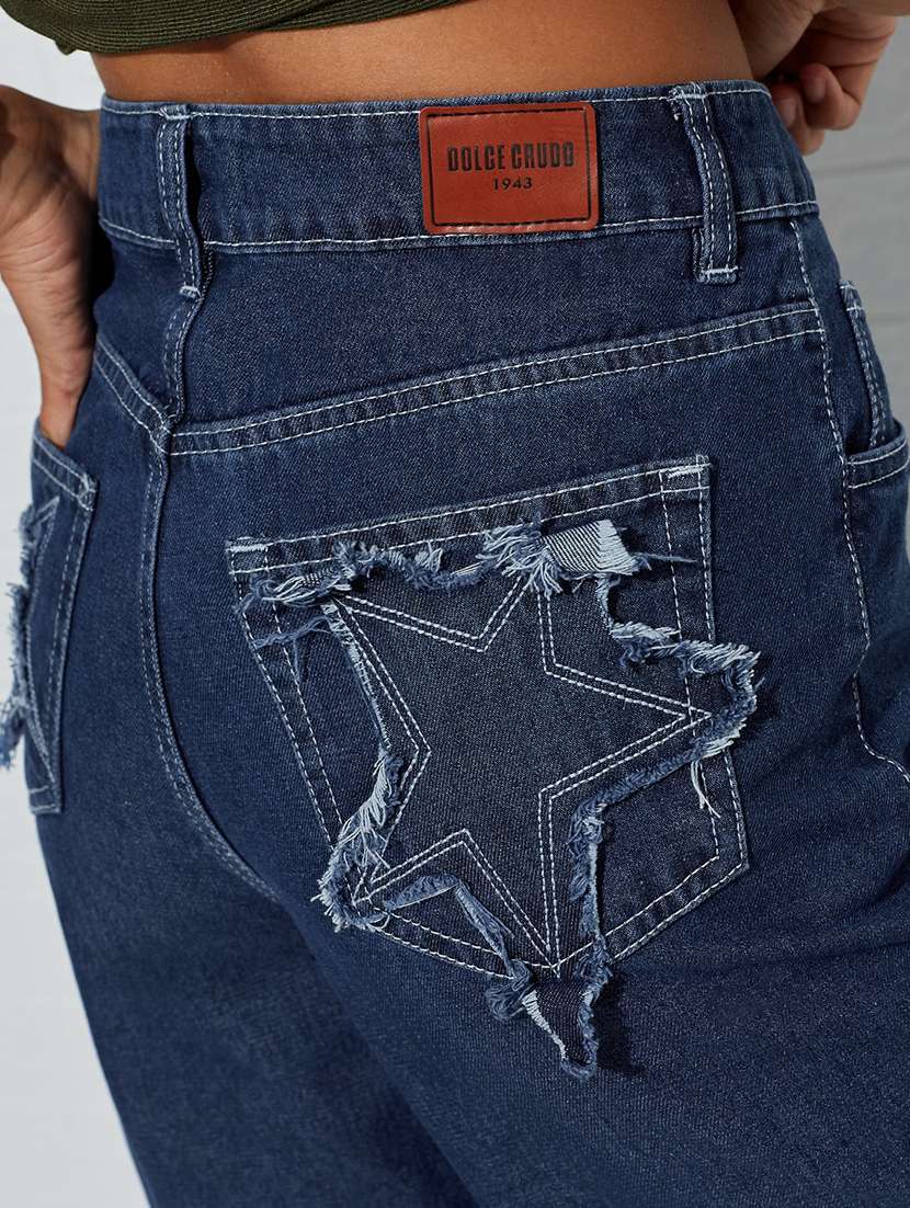 women distressed high rise wide leg jeans - 22618665 -  Standard Image - 1