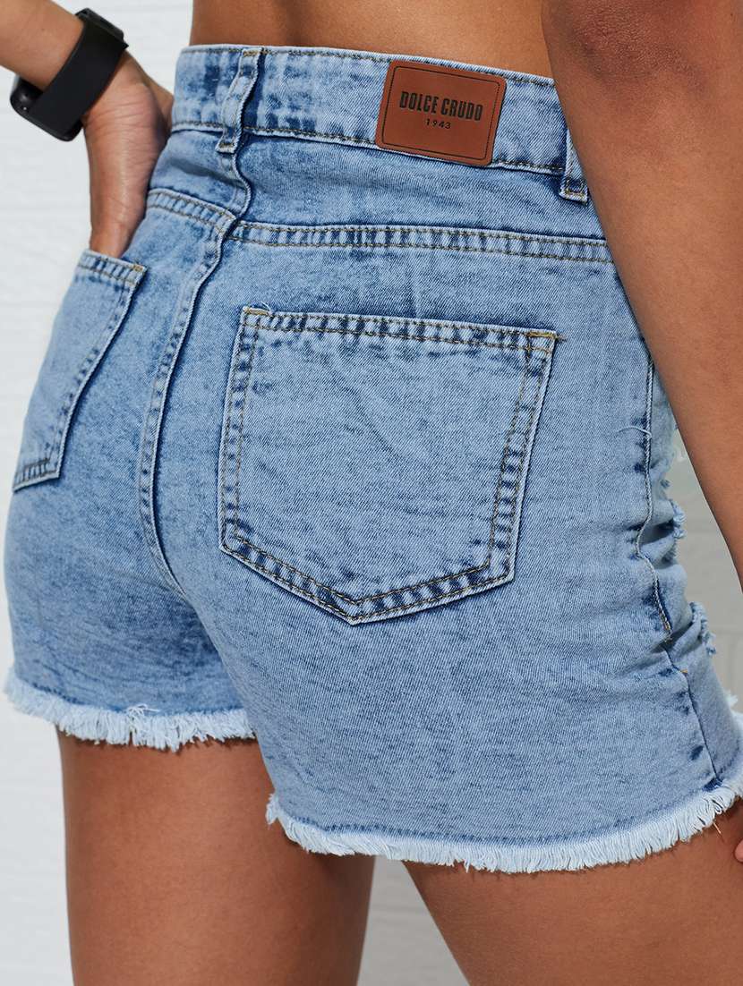 Women Distressed High Rise Denim Shorts - 22618725 -  Standard Image - 1