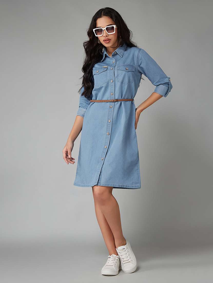 women solid long sleeves shirt dress
