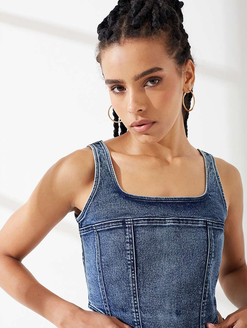 Women Solid Sleeveless Corset Top - 22618850 -  Standard Image - 1