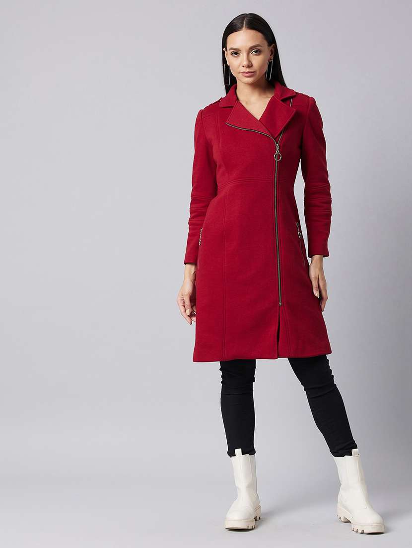 women solid long sleeves coatigan jacket