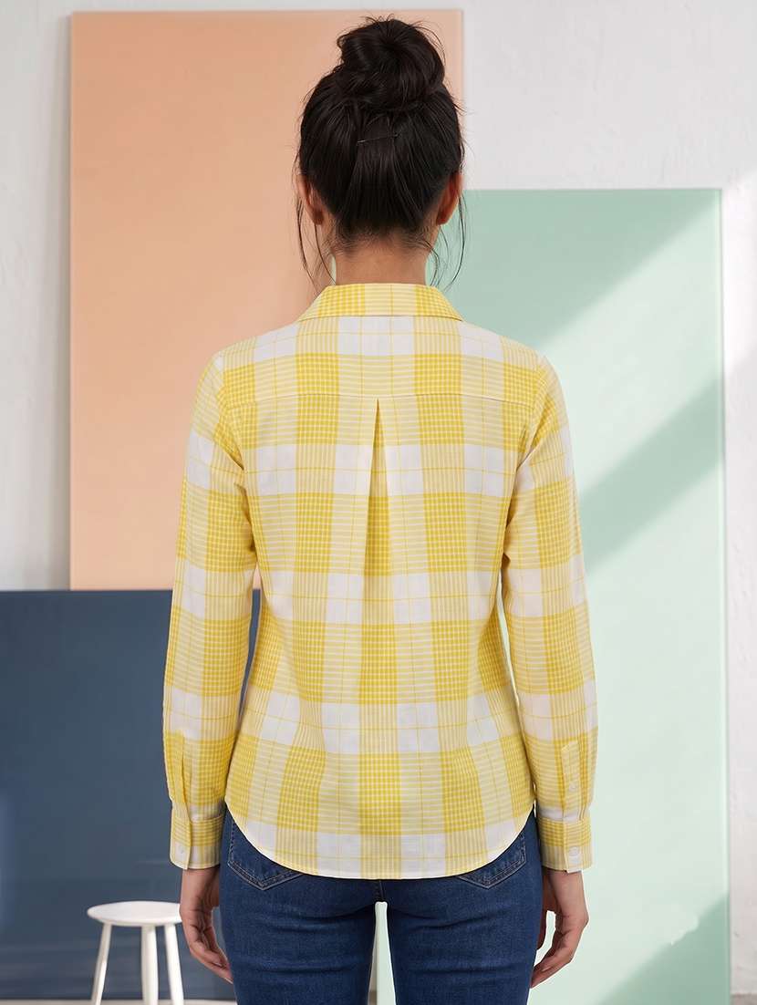 women checked long sleeves regular shirt - 22619006 -  Standard Image - 4