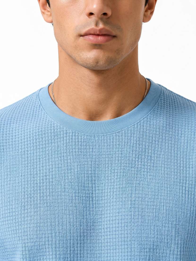 men textured short sleeves regular fit t-shirt - 22619292 -  Standard Image - 1