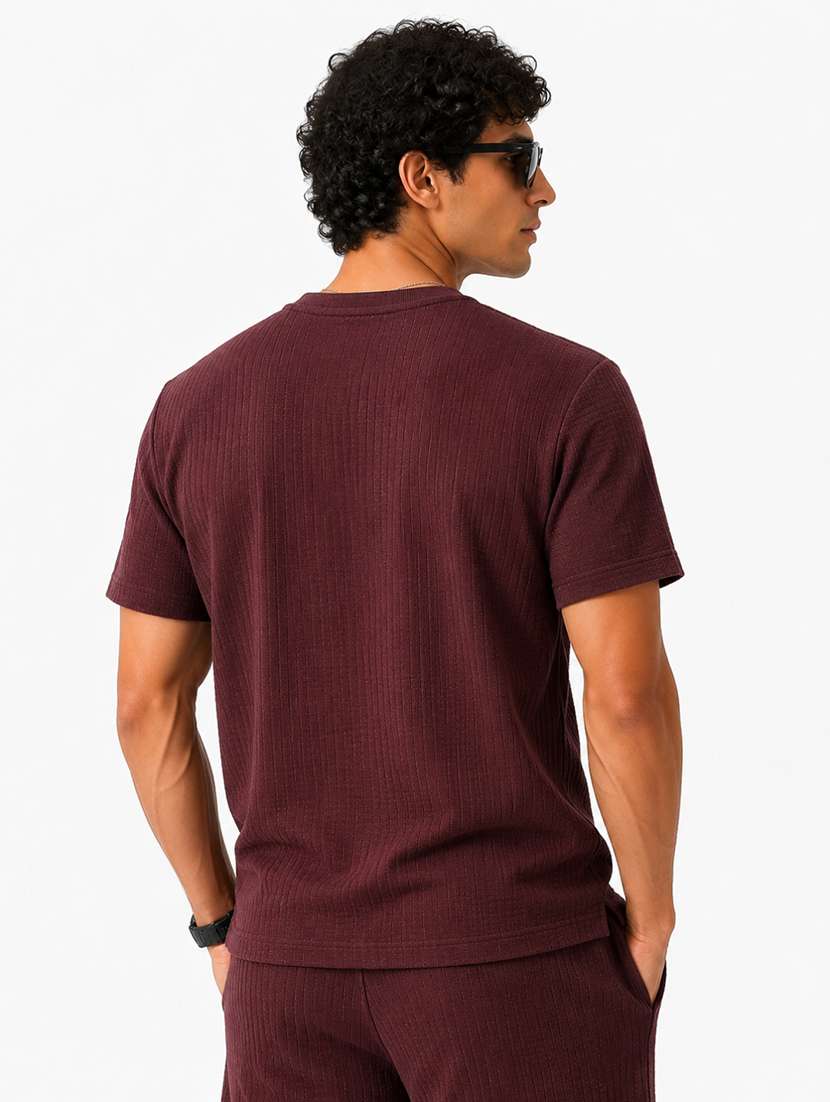 men textured short sleeves regular fit t-shirt - 22619296 -  Standard Image - 4