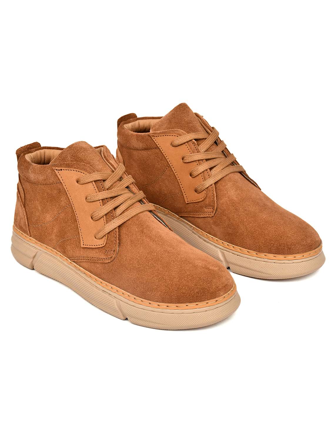 men solid lace up low ankle boots - 22619338 -  Standard Image - 1
