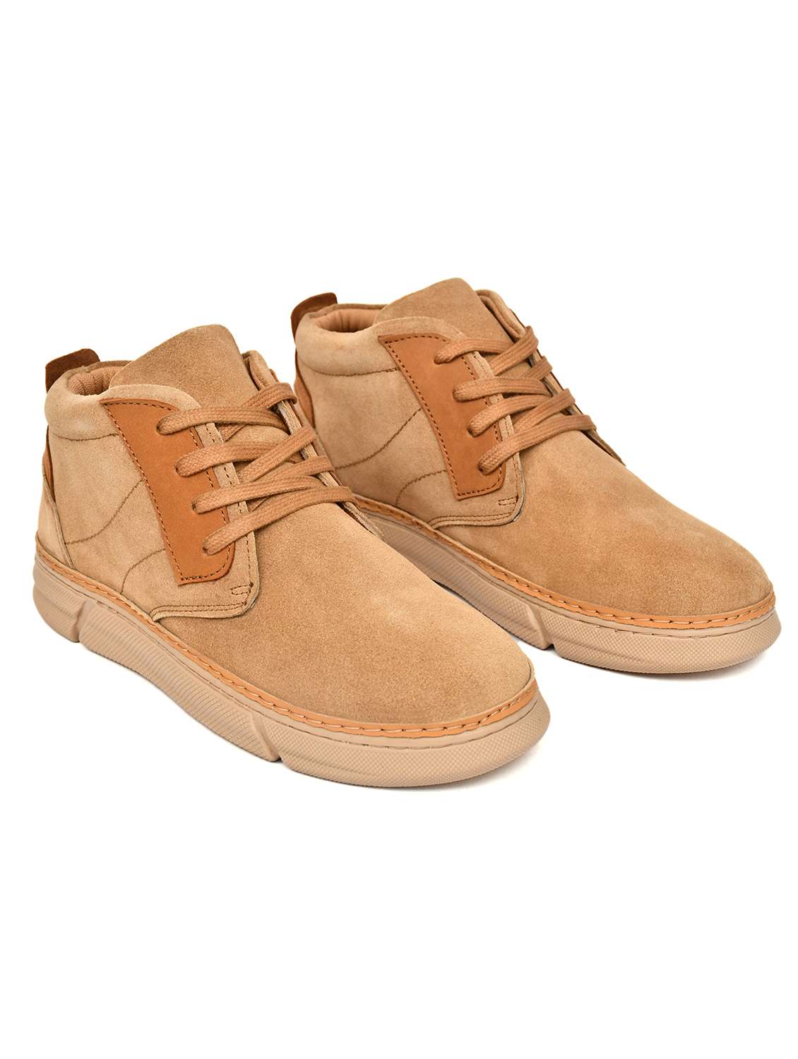 men solid lace up low ankle boots - 22619339 -  Standard Image - 1