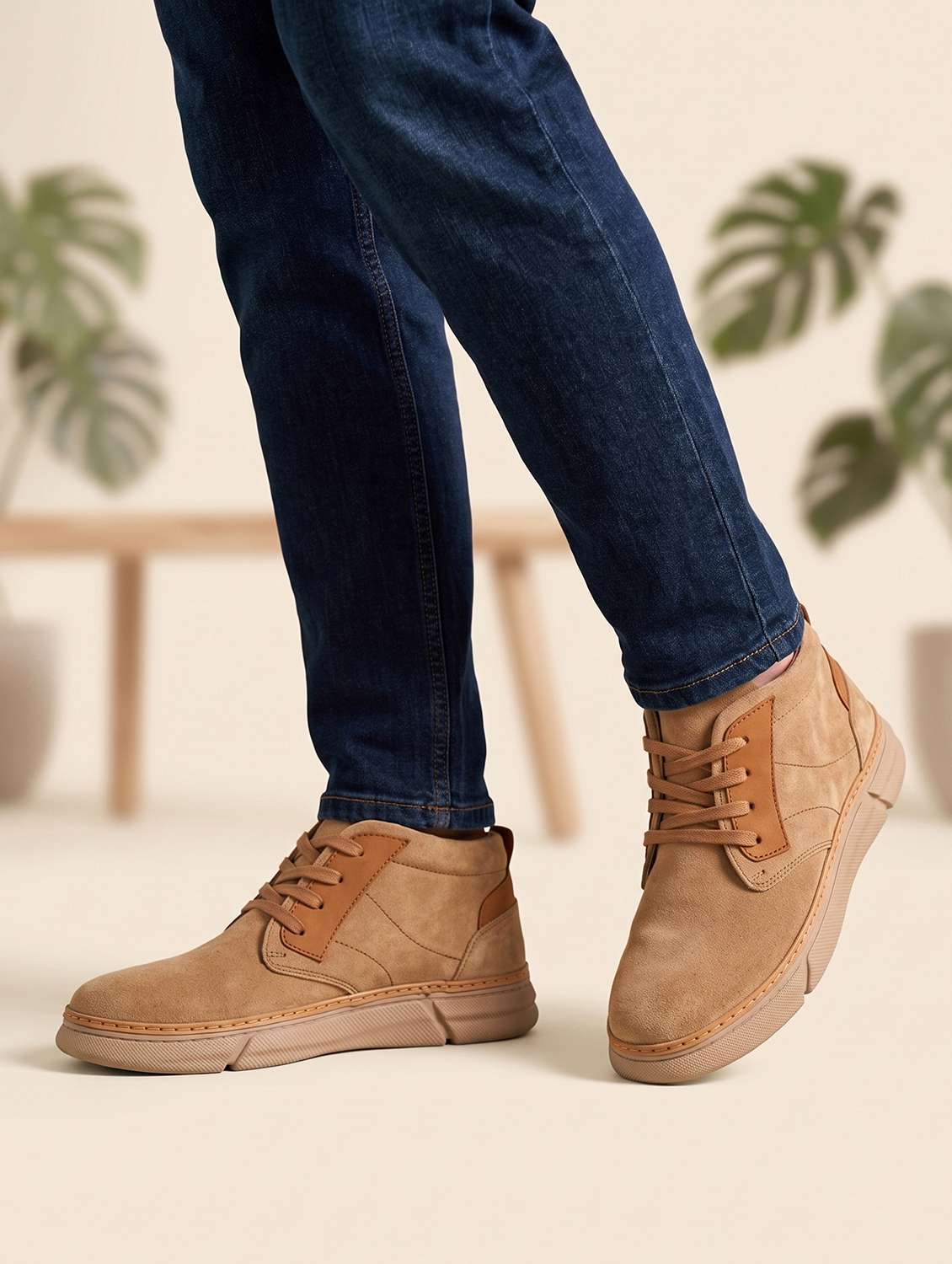 men solid lace up low ankle boots - 22619339 -  Standard Image - 4