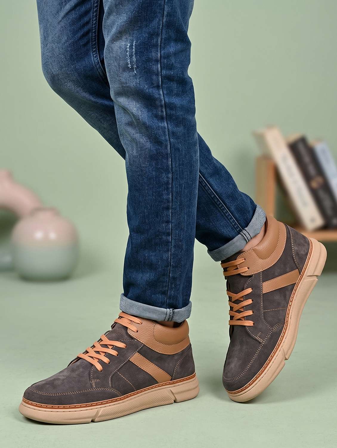 men colourblocked lace up low ankle boots - 22619341 -  Standard Image - 4