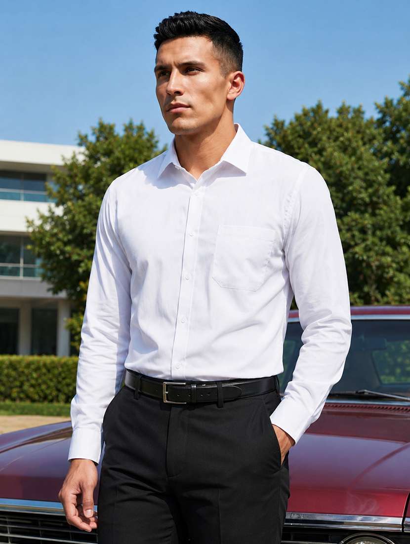 Men Solid Long Sleeves Formal Shirt - 22619380 -  Standard Image - 1