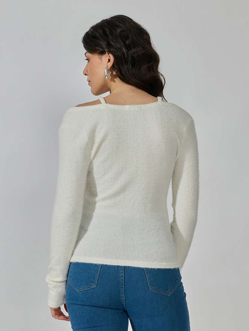 women solid long sleeves regular top - 22619445 -  Standard Image - 4