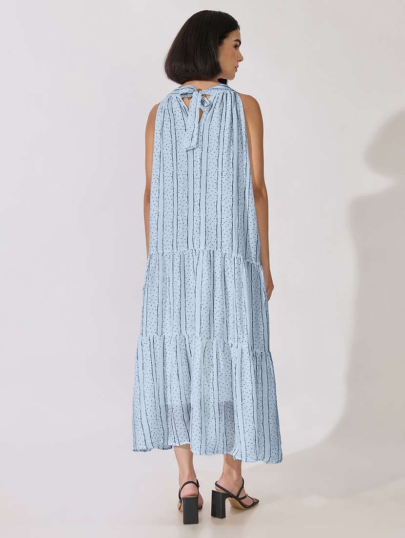 Women Printed Halter Neck Tiered Dress - 22619448 -  Standard Image - 4
