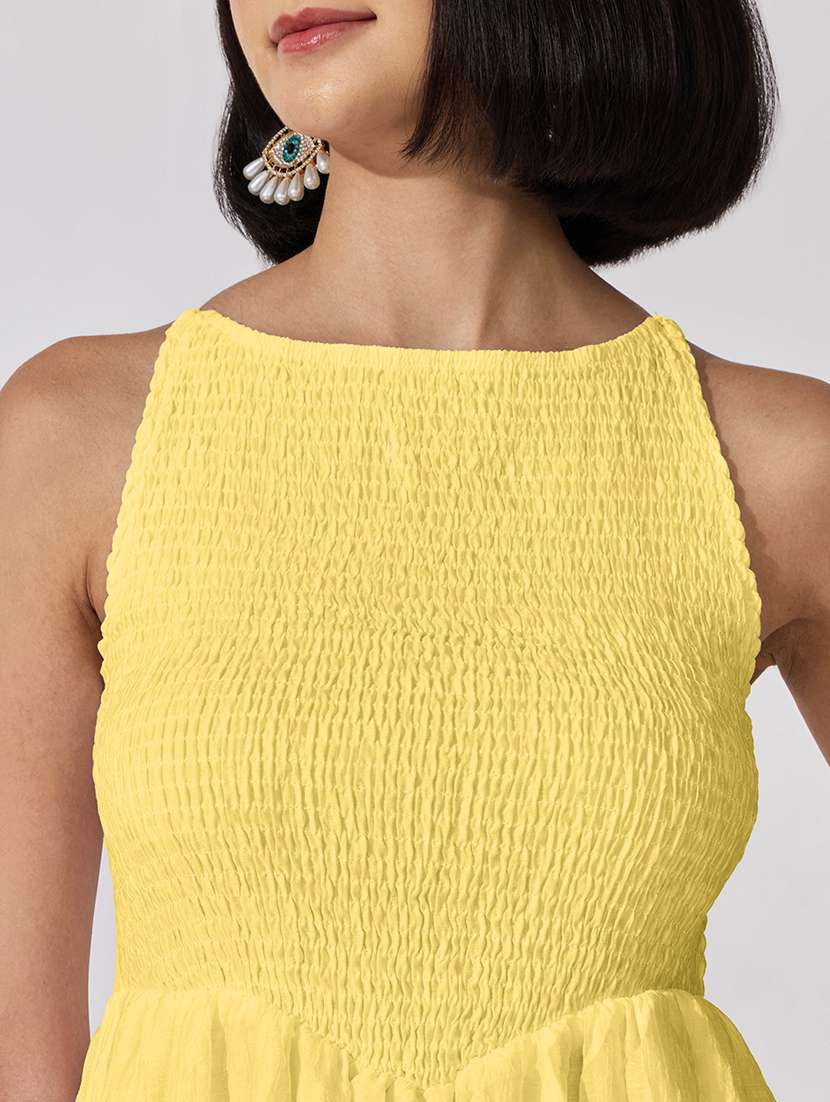 Women Solid Sleeveless Fit And Flare Dress - 22619454 -  Standard Image - 1
