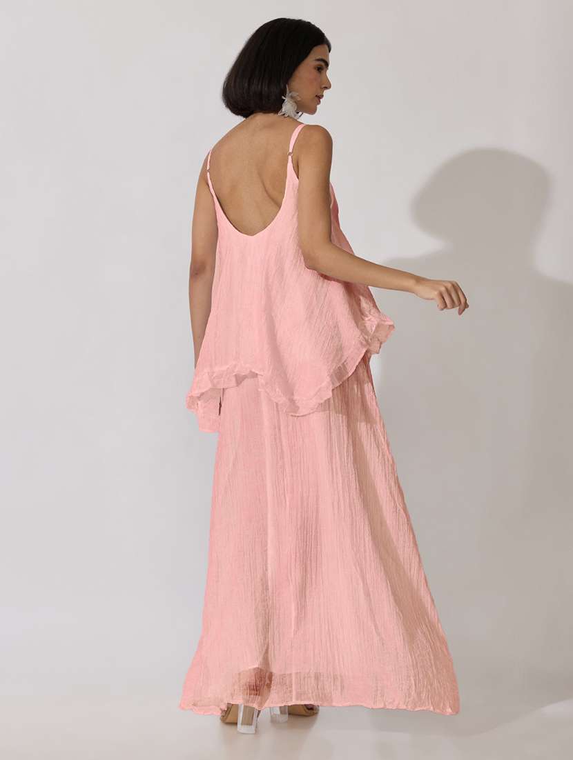 Women Solid Shoulder Strap Layered Dress - 22619463 -  Standard Image - 4