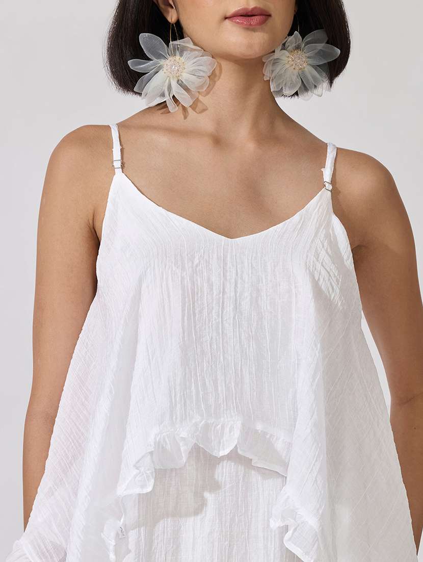 Women Self Design Shoulder Strap Layered Dress - 22619476 -  Standard Image - 1