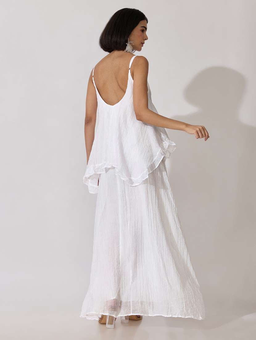 Women Self Design Shoulder Strap Layered Dress - 22619476 -  Standard Image - 4