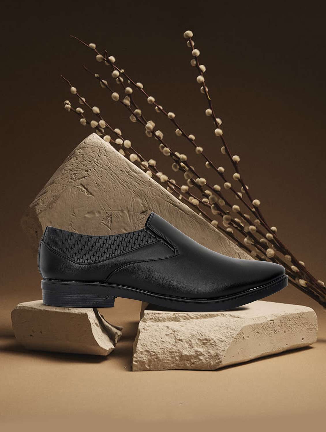 men solid slip on formal shoes - 22622122 -  Standard Image - 1