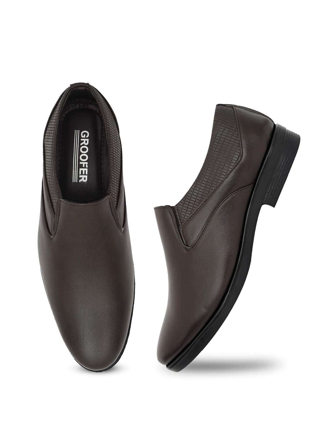 men solid slip on formal shoes - 22622123 -  Standard Image - 4