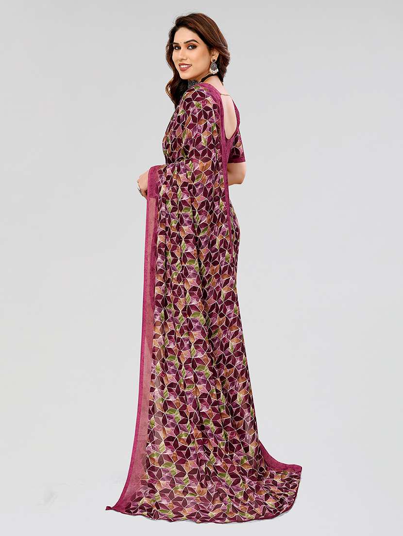 Women Pack Of 2 Printed Combo Saree With Blouse - 22623457 -  Standard Image - 1
