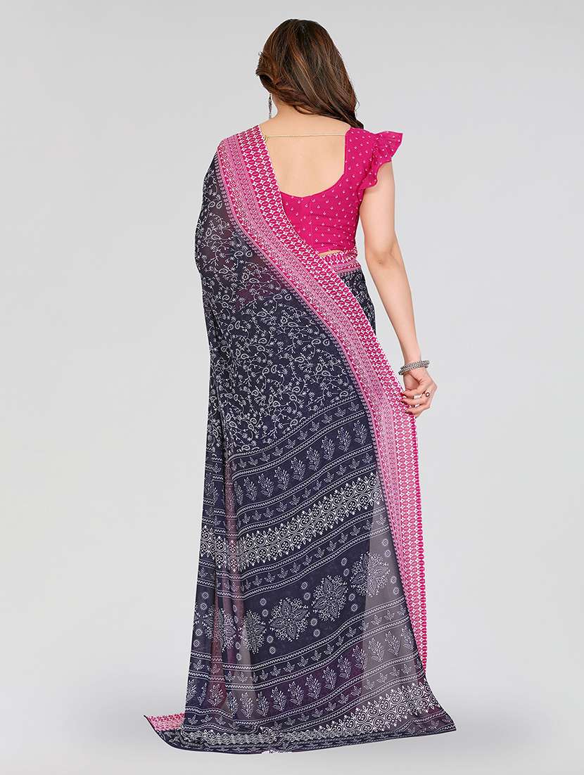 Women Pack Of 2 Printed Combo Saree With Blouse - 22623481 -  Standard Image - 1