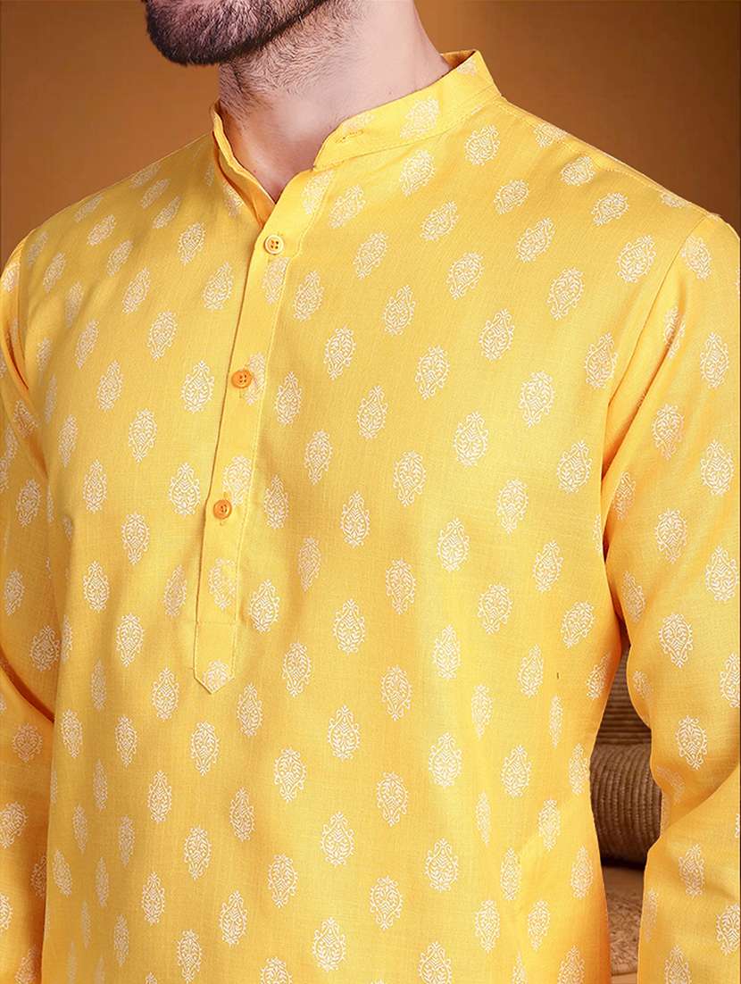 men printed long sleeves kurta pyjama set - 22624658 -  Standard Image - 1