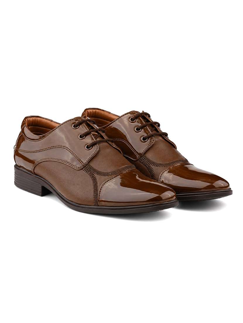 men solid lace up derby shoes - 22624743 -  Standard Image - 1