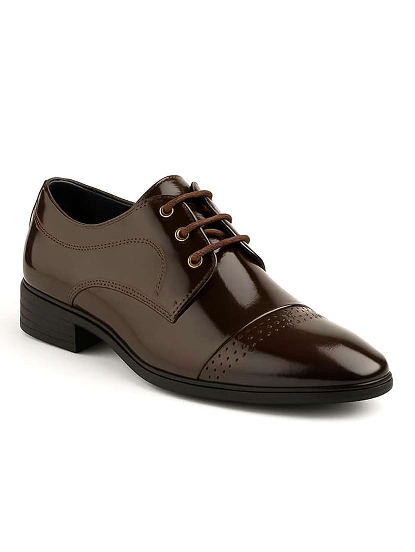 men solid lace up derby shoes - 22624746 -  Standard Image - 1