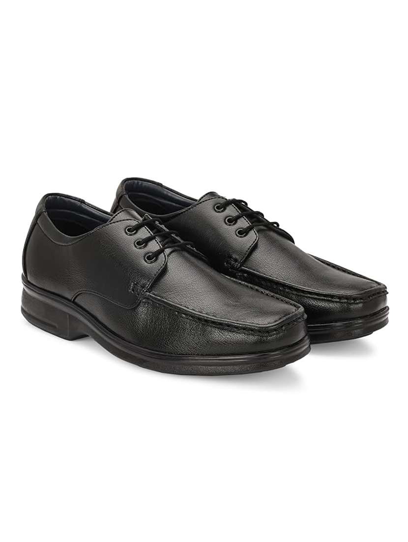 men solid lace up derby shoes