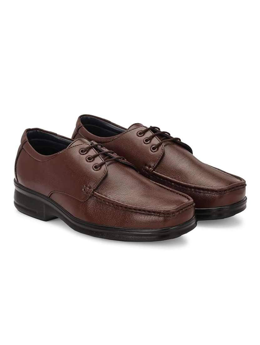 men solid lace up derby shoes