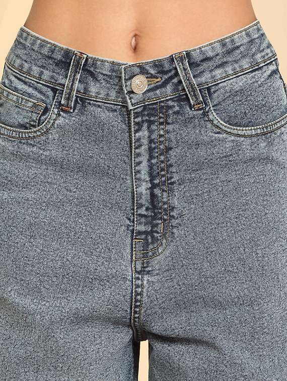women plain mid rise wide leg jeans - 22624762 -  Standard Image - 1