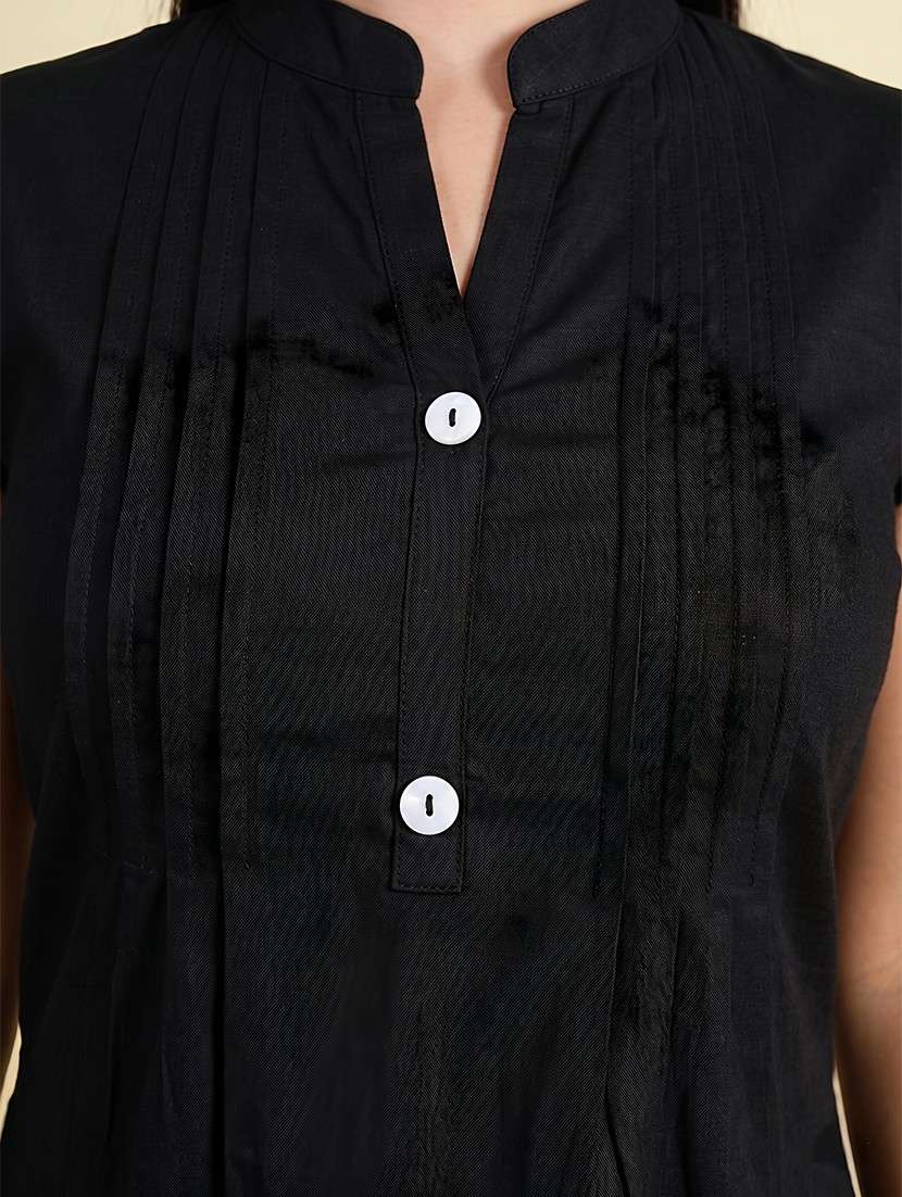 women solid short sleeves straight kurta - 22624775 -  Standard Image - 1
