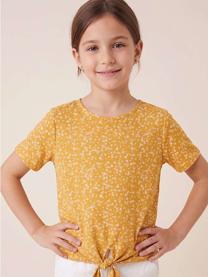 girls floral printed short sleeves regular top - 22624836 -  Standard Image - 1